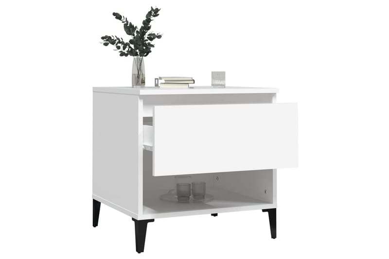 beBasic Sängbord vit 50x46x50 cm konstruerat trä - Möbler - Sovrum - Sängbord