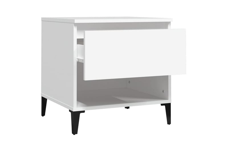 beBasic Sängbord vit 50x46x50 cm konstruerat trä - Sängbord - Bord