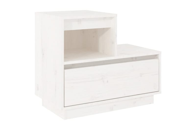 beBasic Sängbord vit 60x34x51 cm massiv furu - Möbler - Sovrum - Sängbord