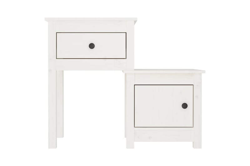 beBasic Sängbord vit 79,5x38x65,5 cm massiv furu - Möbler - Sovrum - Sängbord