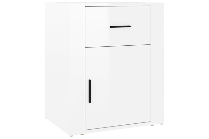 beBasic Sängbord vit högglans 50x36x60 cm konstruerat trä - Möbler - Sovrum - Sängbord