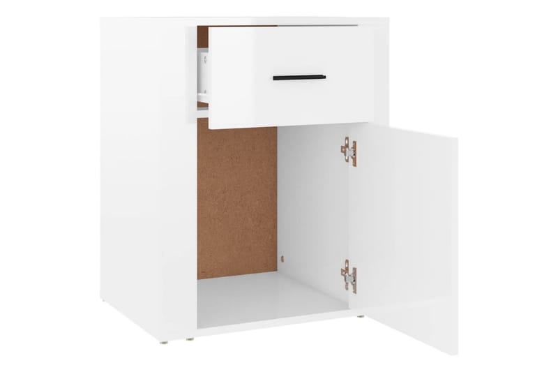 beBasic Sängbord vit högglans 50x36x60 cm konstruerat trä - Möbler - Sovrum - Sängbord