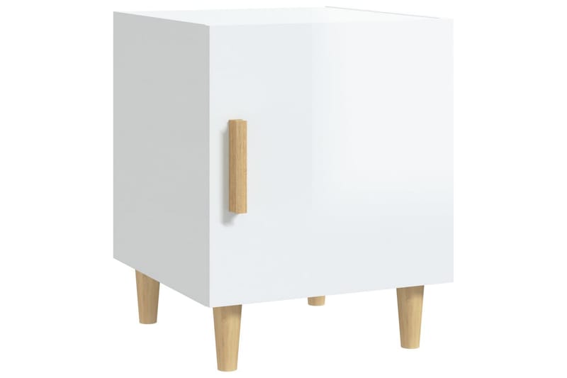 beBasic Sängbord vit högglans konstruerat trä - Sängbord - Bord
