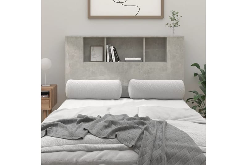beBasic Sänggavel med förvaring betonggrå 120x18,5x104,5 cm - Sänggavlar