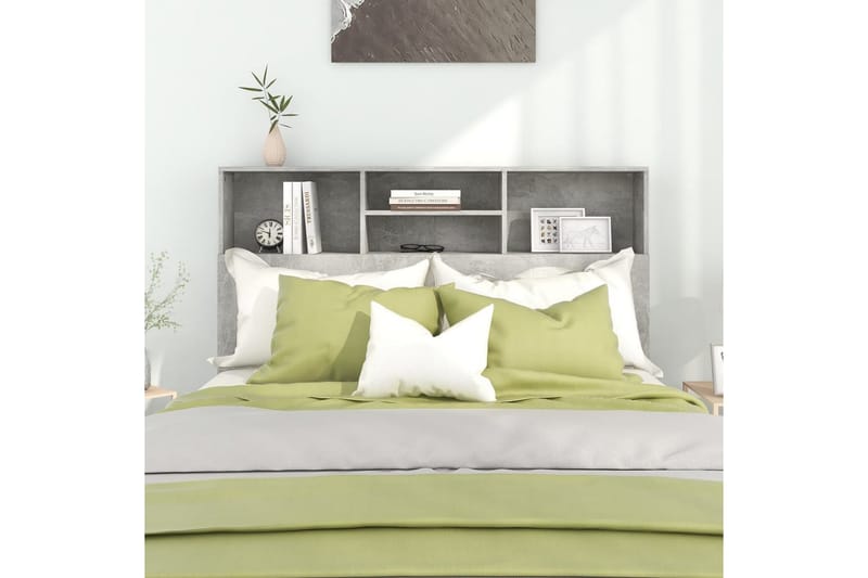 beBasic Sänggavel med förvaring betonggrå 140x19x103,5 cm - Möbler - Sovrum - Sänggavlar