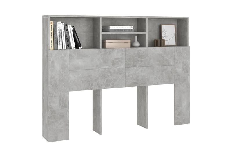 beBasic Sänggavel med förvaring betonggrå 140x19x103,5 cm - Möbler - Sovrum - Sänggavlar
