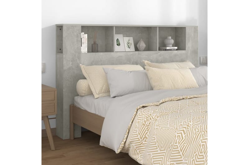 beBasic Sänggavel med förvaring betonggrå 160x18,5x104,5 cm - Möbler - Sovrum - Sänggavlar