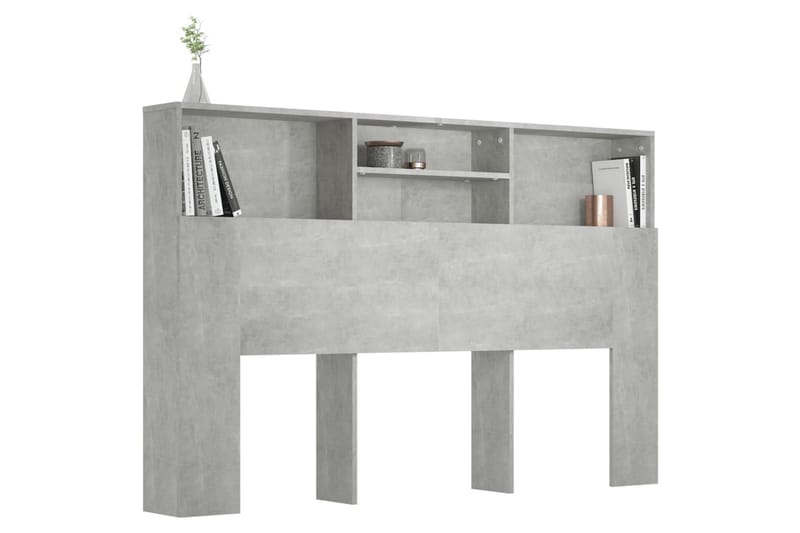 beBasic Sänggavel med förvaring betonggrå 160x19x103,5 cm - Möbler - Sovrum - Sänggavlar