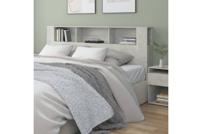 beBasic Sänggavel med förvaring betonggrå 200x18,5x104,5 cm - Möbler - Sovrum - Sänggavlar