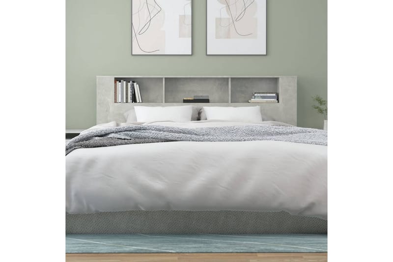 beBasic Sänggavel med förvaring betonggrå 200x18,5x104,5 cm - Möbler - Sovrum - Sänggavlar
