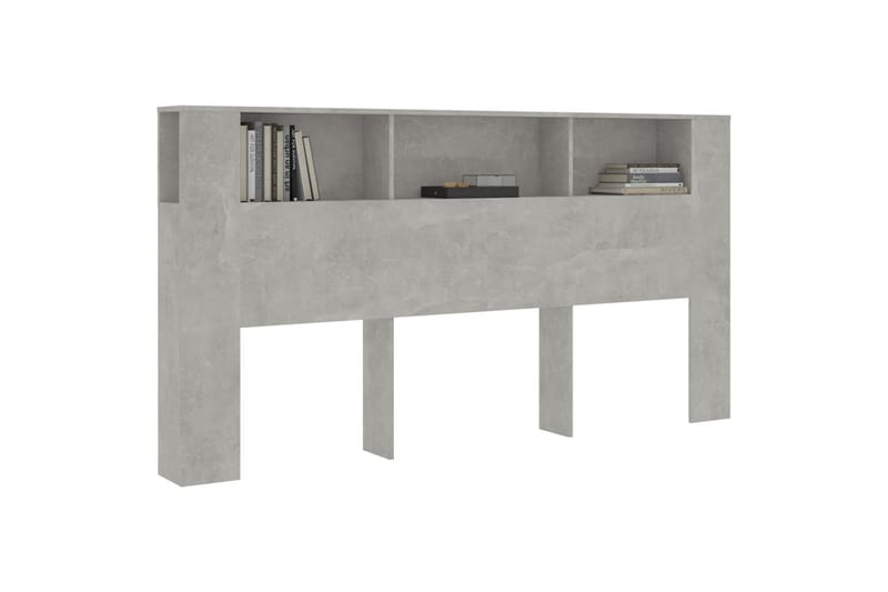 beBasic Sänggavel med förvaring betonggrå 200x18,5x104,5 cm - Möbler - Sovrum - Sänggavlar