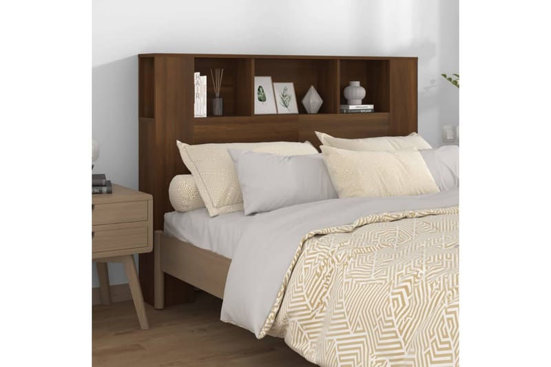 beBasic Sänggavel med förvaring brun ek 140x18,5x104,5 cm - Möbler - Sovrum - Sänggavlar
