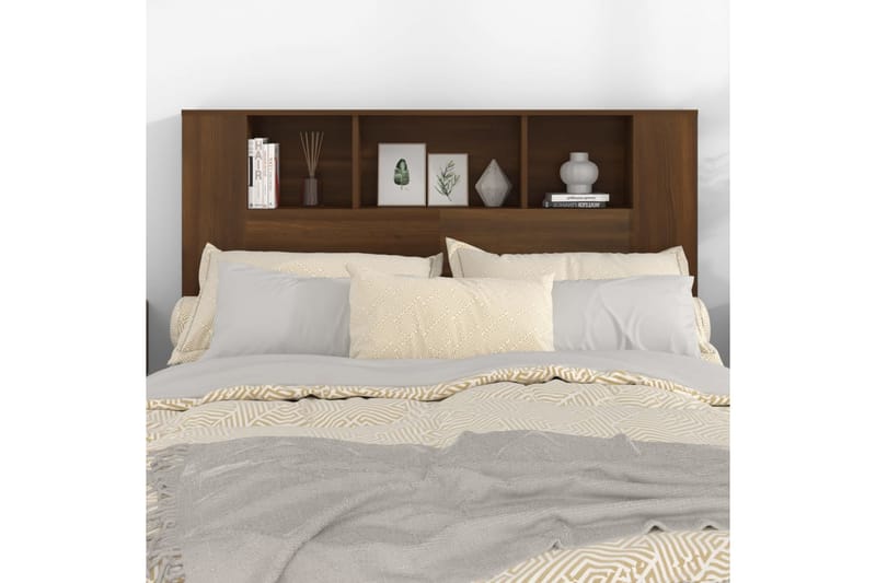 beBasic Sänggavel med förvaring brun ek 140x18,5x104,5 cm - Sänggavlar