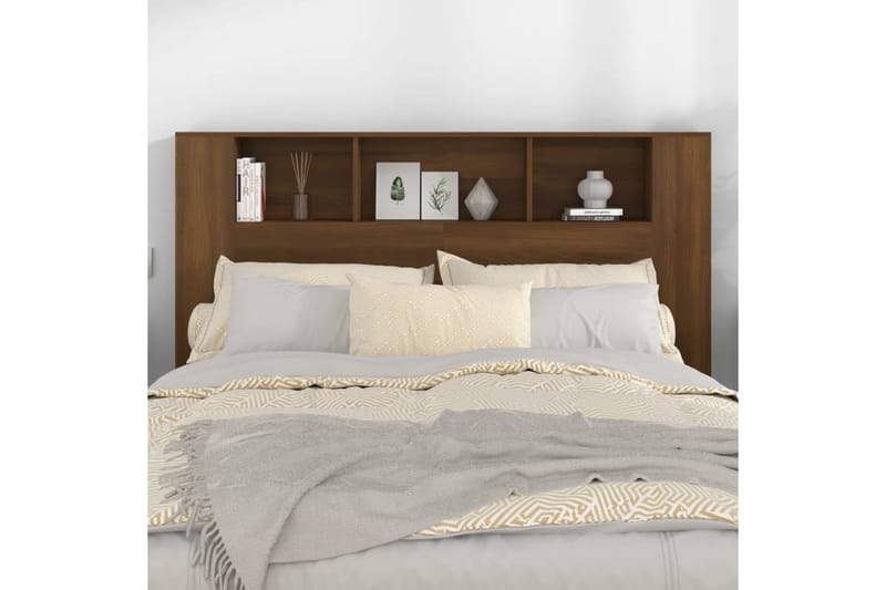 beBasic Sänggavel med förvaring brun ek 160x18,5x104,5 cm - Sänggavlar