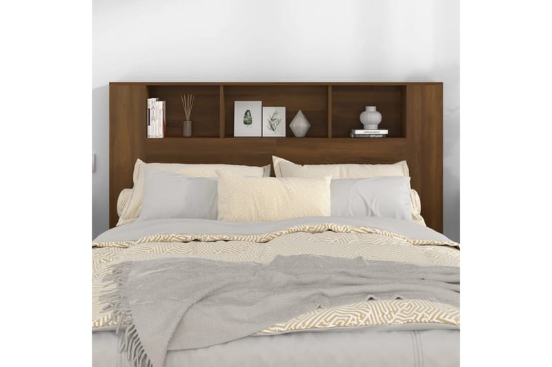 beBasic Sänggavel med förvaring brun ek 160x18,5x104,5 cm - Möbler - Sovrum - Sänggavlar