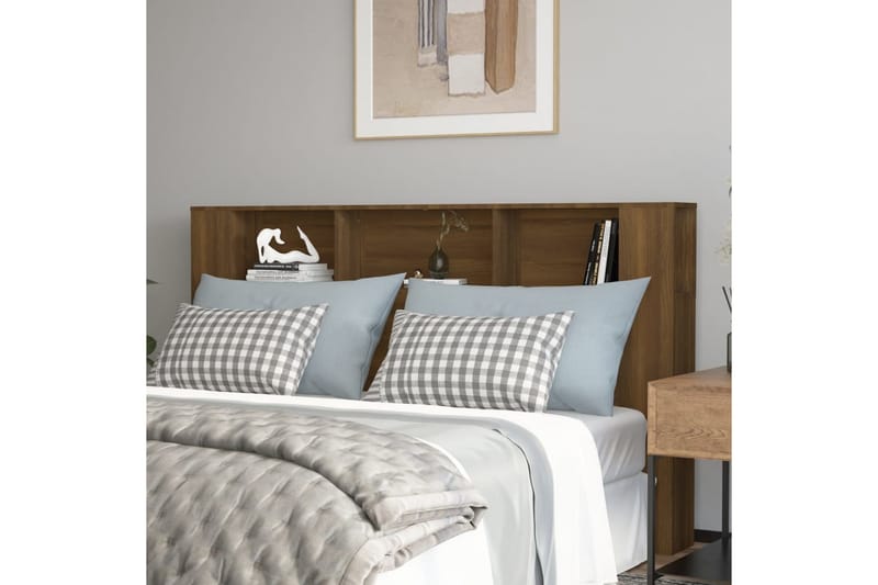 beBasic Sänggavel med förvaring brun ek 180x18,5x104,5 cm - Möbler - Sovrum - Sänggavlar