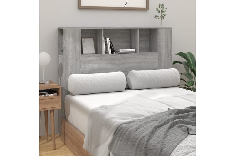 beBasic Sänggavel med förvaring grå sonoma 120x18,5x104,5 cm - Sänggavlar