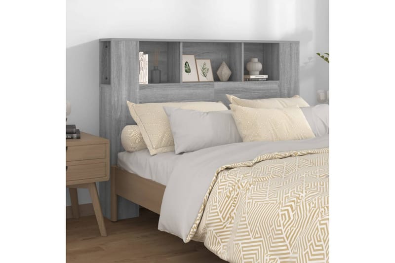beBasic Sänggavel med förvaring grå sonoma 140x18,5x104,5 cm - Sänggavlar