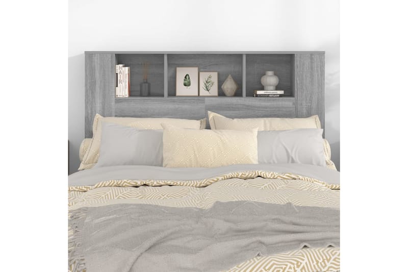 beBasic Sänggavel med förvaring grå sonoma 140x18,5x104,5 cm - Möbler - Sovrum - Sänggavlar