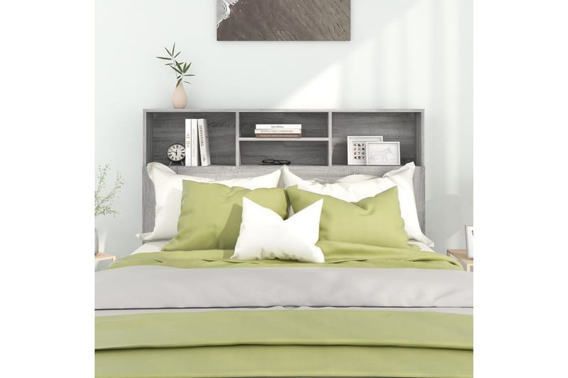 beBasic Sänggavel med förvaring grå sonoma 140x19x103,5 cm - Möbler - Sovrum - Sänggavlar