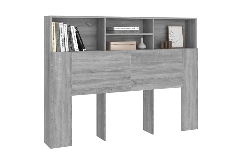 beBasic Sänggavel med förvaring grå sonoma 140x19x103,5 cm - Möbler - Sovrum - Sänggavlar
