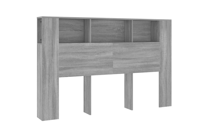 beBasic Sänggavel med förvaring grå sonoma 160x18,5x104,5 cm - Möbler - Sovrum - Sänggavlar