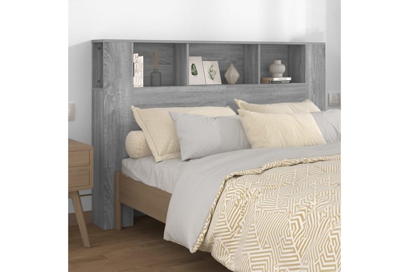 beBasic Sänggavel med förvaring grå sonoma 160x18,5x104,5 cm - Möbler - Sovrum - Sänggavlar