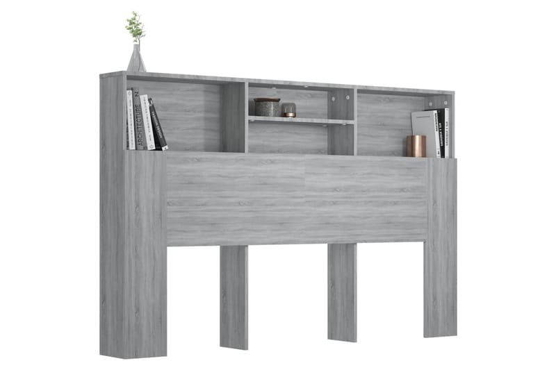 beBasic Sänggavel med förvaring grå sonoma 160x19x103,5 cm - Möbler - Sovrum - Sänggavlar