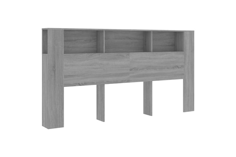 beBasic Sänggavel med förvaring grå sonoma 200x18,5x104,5 cm - Möbler - Sovrum - Sänggavlar