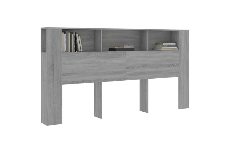beBasic Sänggavel med förvaring grå sonoma 200x18,5x104,5 cm - Möbler - Sovrum - Sänggavlar