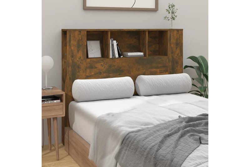 beBasic Sänggavel med förvaring rökfärgad ek 120x18,5x104,5 cm - Sänggavlar