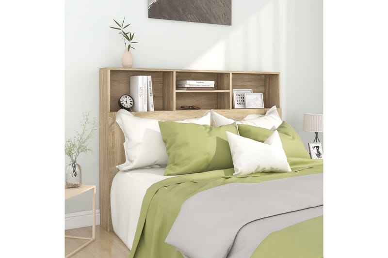 beBasic Sänggavel med förvaring sonoma-ek 140x19x103,5 cm - Möbler - Sovrum - Sänggavlar