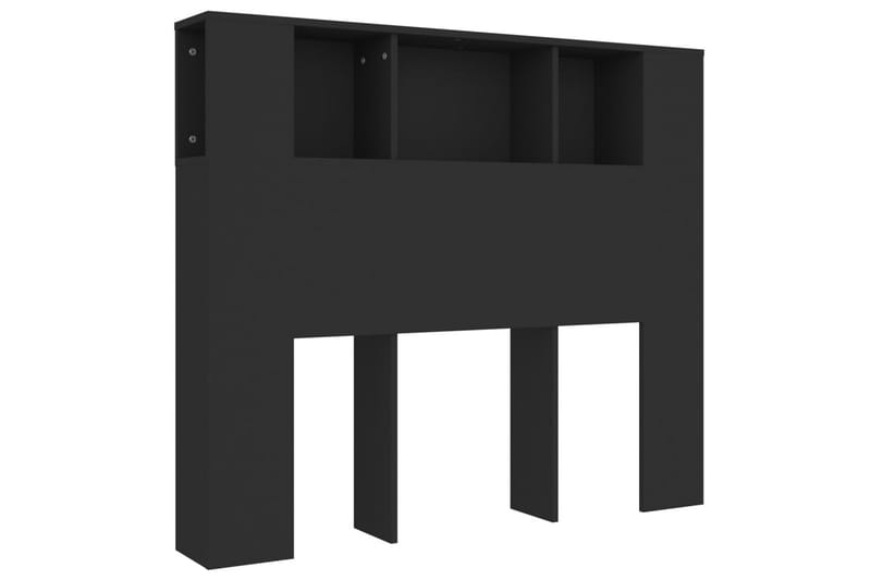 beBasic Sänggavel med förvaring svart 120x18,5x104,5 cm - Sänggavlar