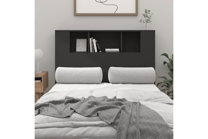 beBasic Sänggavel med förvaring svart 120x18,5x104,5 cm - Möbler - Sovrum - Sänggavlar