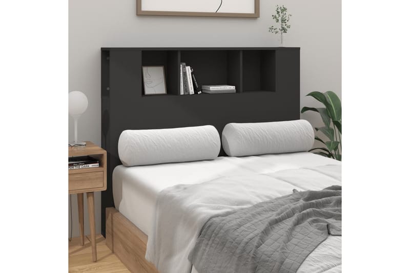 beBasic Sänggavel med förvaring svart 120x18,5x104,5 cm - Sänggavlar