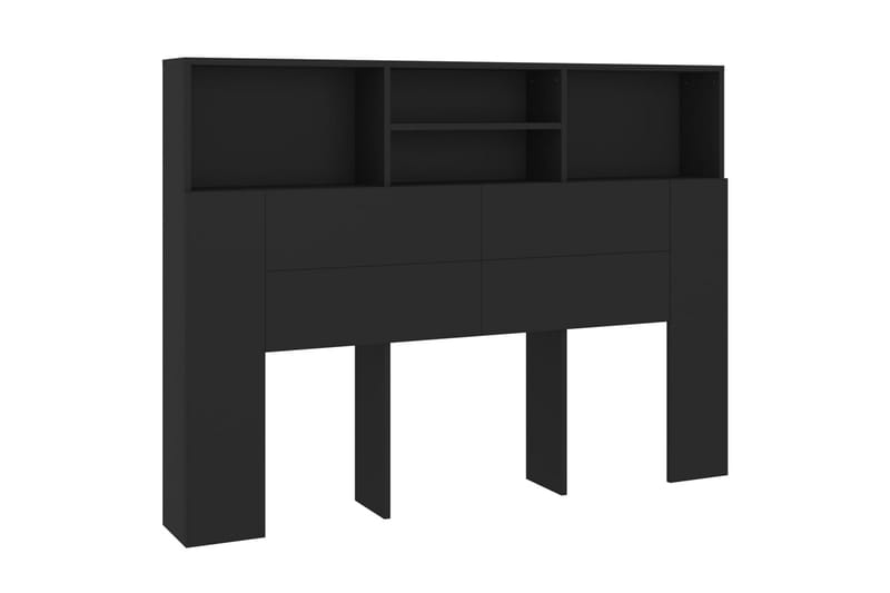 beBasic Sänggavel med förvaring svart 140x19x103,5 cm - Möbler - Sovrum - Sänggavlar