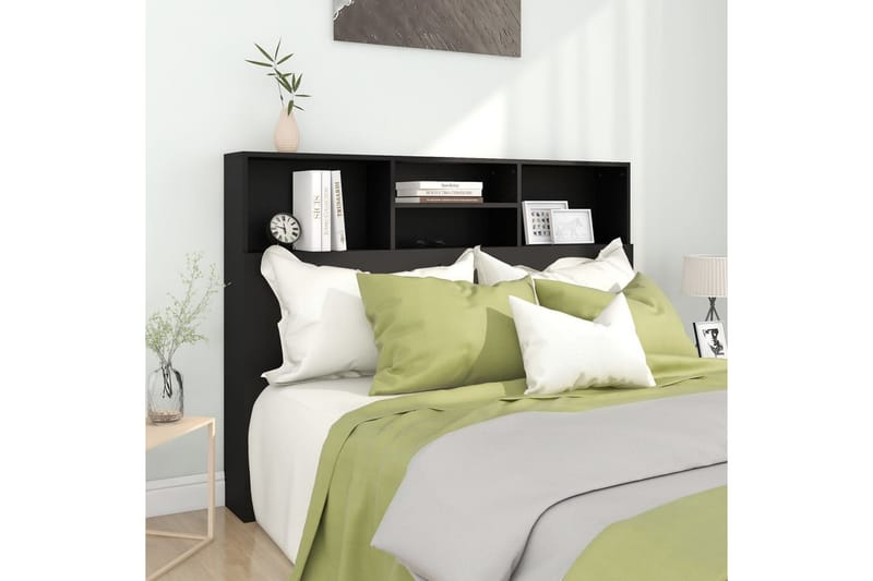 beBasic Sänggavel med förvaring svart 140x19x103,5 cm - Möbler - Sovrum - Sänggavlar