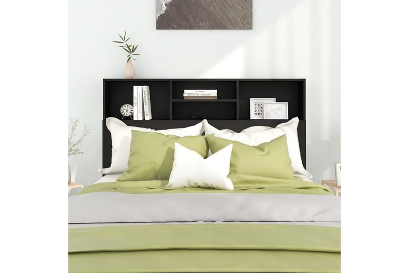 beBasic Sänggavel med förvaring svart 140x19x103,5 cm - Möbler - Sovrum - Sänggavlar