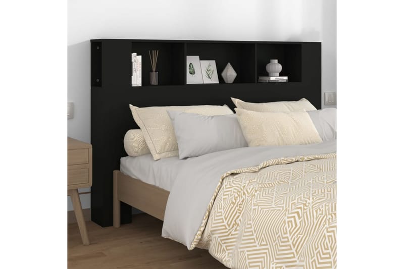 beBasic Sänggavel med förvaring svart 160x18,5x104,5 cm - Möbler - Sovrum - Sänggavlar