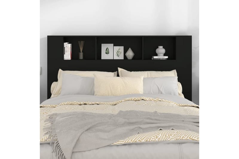 beBasic Sänggavel med förvaring svart 160x18,5x104,5 cm - Möbler - Sovrum - Sänggavlar