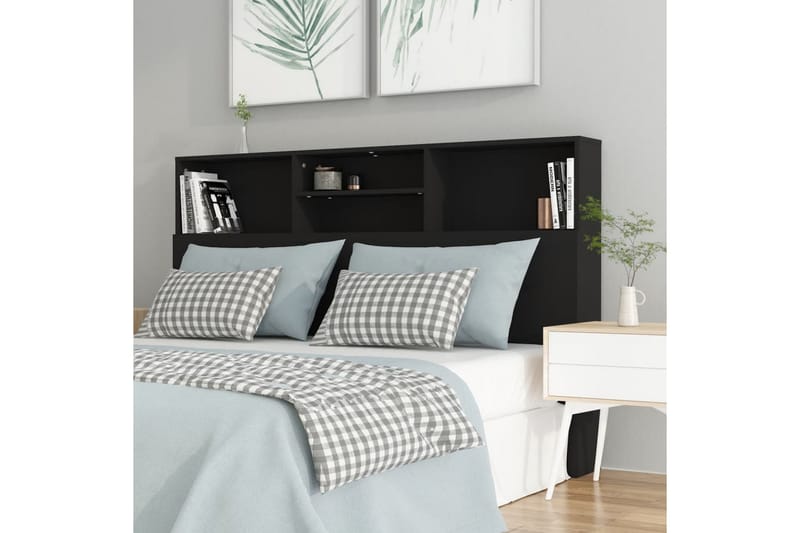 beBasic Sänggavel med förvaring svart 160x19x103,5 cm - Möbler - Sovrum - Sänggavlar