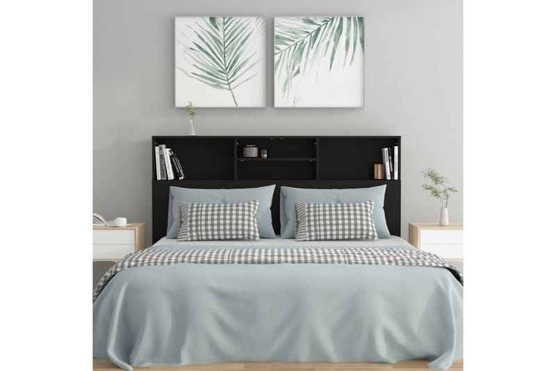 beBasic Sänggavel med förvaring svart 160x19x103,5 cm - Möbler - Sovrum - Sänggavlar