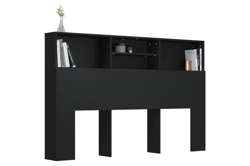 beBasic Sänggavel med förvaring svart 160x19x103,5 cm - Möbler - Sovrum - Sänggavlar