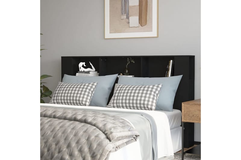 beBasic Sänggavel med förvaring svart 180x18,5x104,5 cm - Möbler - Sovrum - Sänggavlar