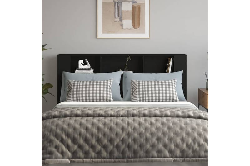 beBasic Sänggavel med förvaring svart 180x18,5x104,5 cm - Möbler - Sovrum - Sänggavlar