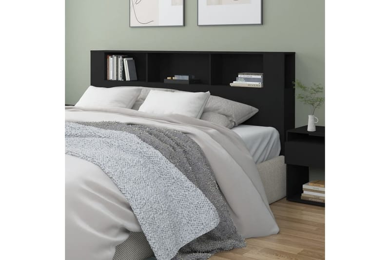 beBasic Sänggavel med förvaring svart 200x18,5x104,5 cm - Möbler - Sovrum - Sänggavlar
