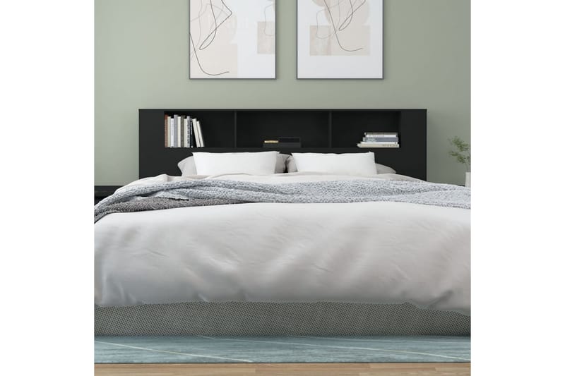 beBasic Sänggavel med förvaring svart 200x18,5x104,5 cm - Möbler - Sovrum - Sänggavlar