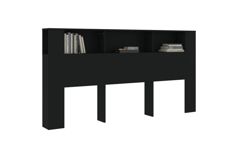 beBasic Sänggavel med förvaring svart 200x18,5x104,5 cm - Möbler - Sovrum - Sänggavlar