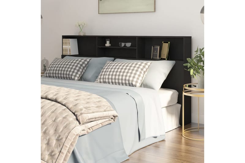 beBasic Sänggavel med förvaring svart 200x19x103,5 cm - Möbler - Sovrum - Sänggavlar