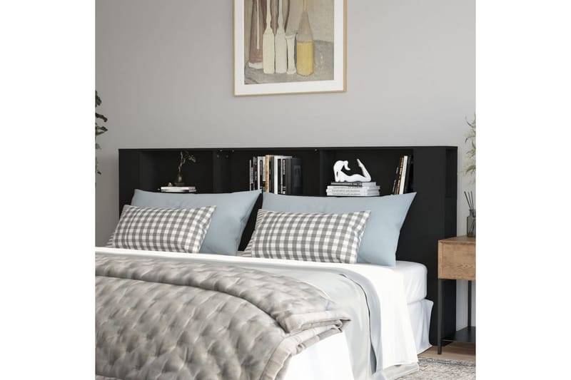 beBasic Sänggavel med förvaring svart 220x18,5x104,5 cm - Möbler - Sovrum - Sänggavlar